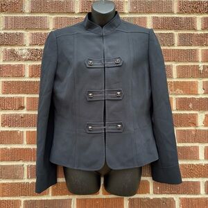 Tahari Arthur S Levine Black Military Style Jacket Blazer Size 8